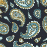 Paisley Pattern Teal Blue