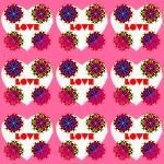 Pattern With A Heart And Flowers