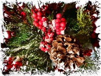 Pinecone And Red Berries Decoration