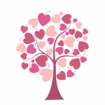 Pink Hearts Tree Clipart
