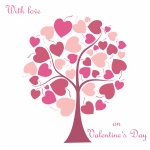 Pink Hearts Tree Valentine