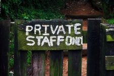 Private Sign On An Entrance Gate