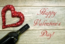 Red Heart And Wine Bottle