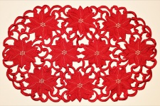 Red Poinsettia Design On White