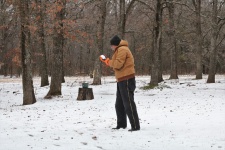 Senior Man Making Snowball