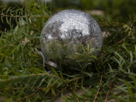Silver Bauble On Garland Outdoors