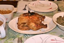 Smoked Chicken Dinner On Table