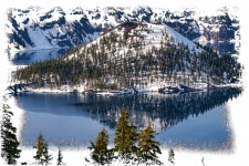 Snowy Mountain Reflected In Lake