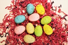 Speckled Easter Eggs On Confetti