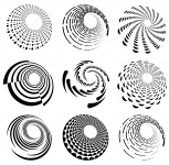 Spiral, Vortex, Swirl Shape Set