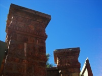 Tops Of Pillars At Entrance Of Fort