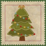 Vintage Christmas Tree Stamp