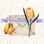 Vintage Envelope With Tulips