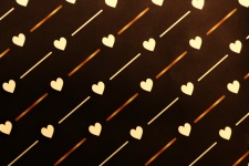 White Hearts On Gold And Black