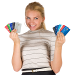 Woman With Many Credit Cards