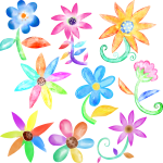 Watercolor Floral Doodles