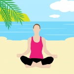 Yoga Woman Meditate Beach