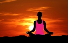 Yoga Woman Meditate Sunset
