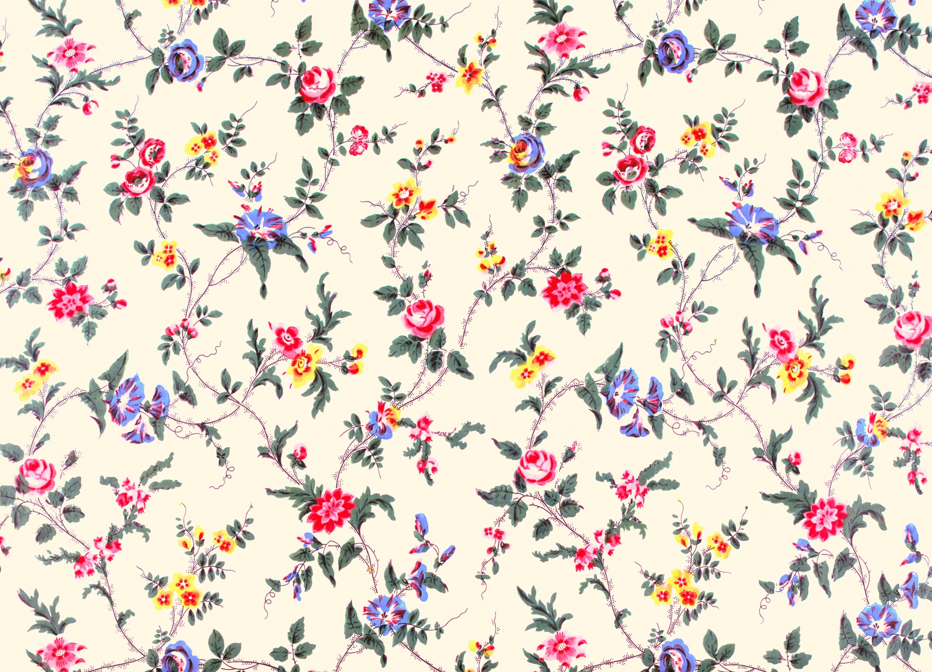 Floral Vintage Background Wallpaper