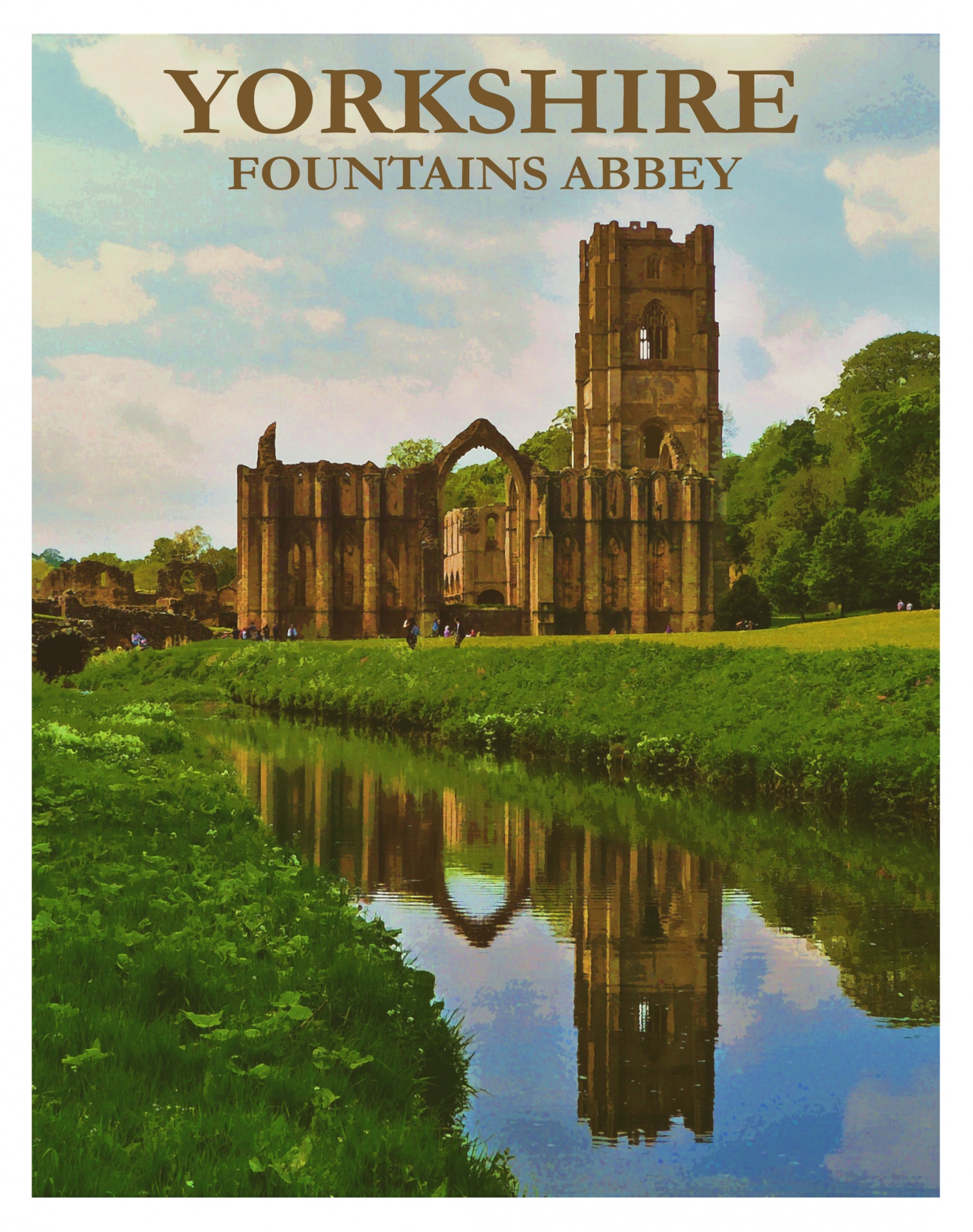 Fountains Abbey Travel Poster