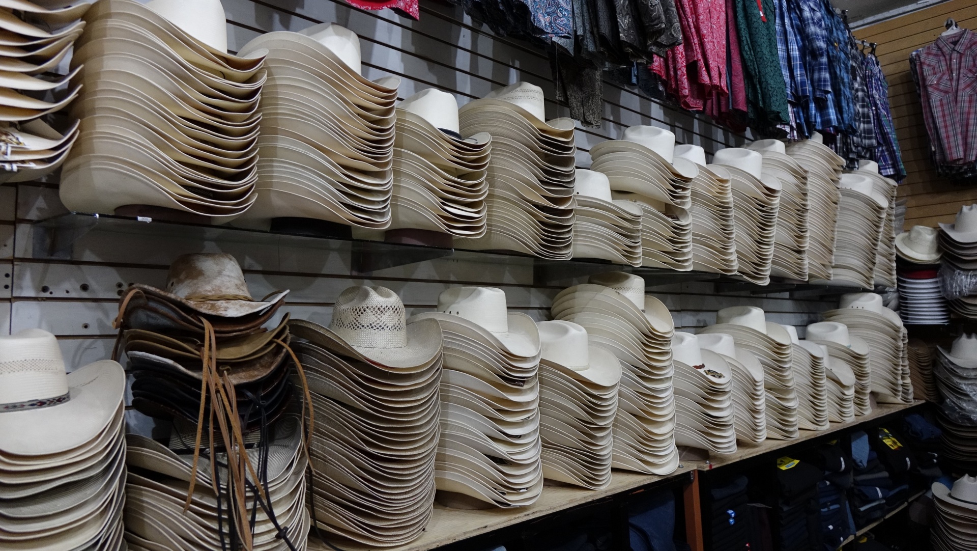 Cowboy Hats in a Retail Store on the Shelf