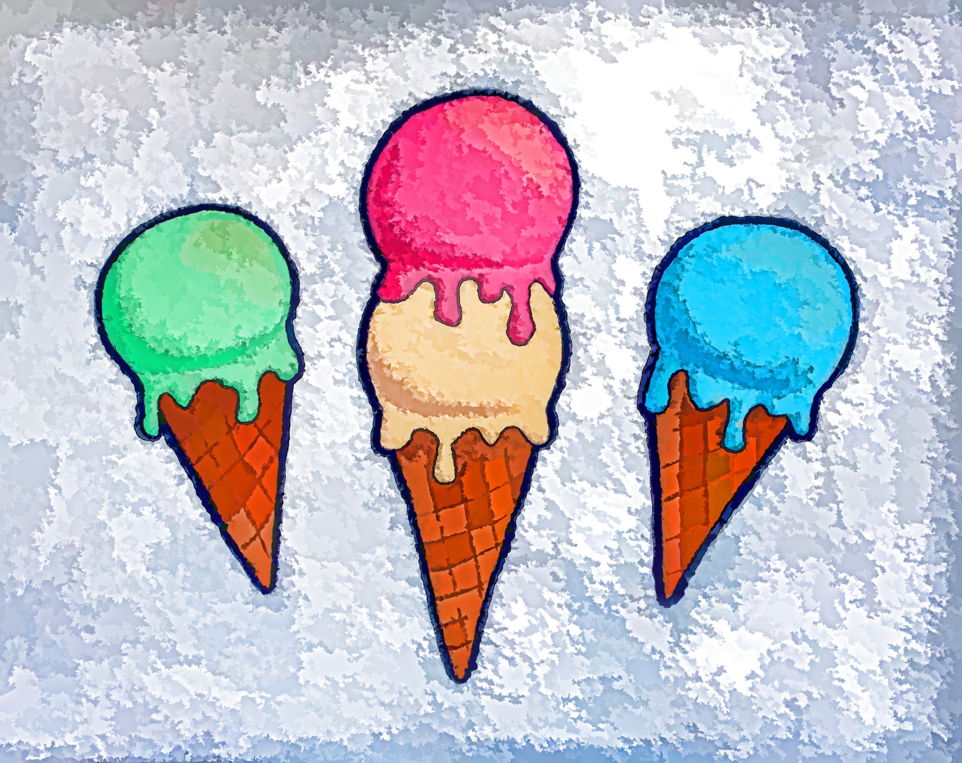 colorful illustration of ice cream cones