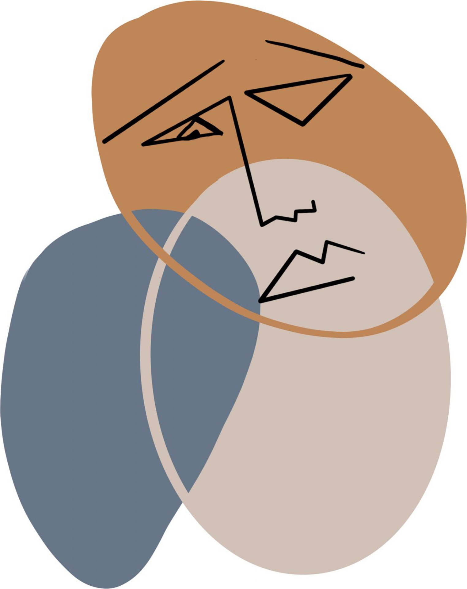modern art rendering of a sad face