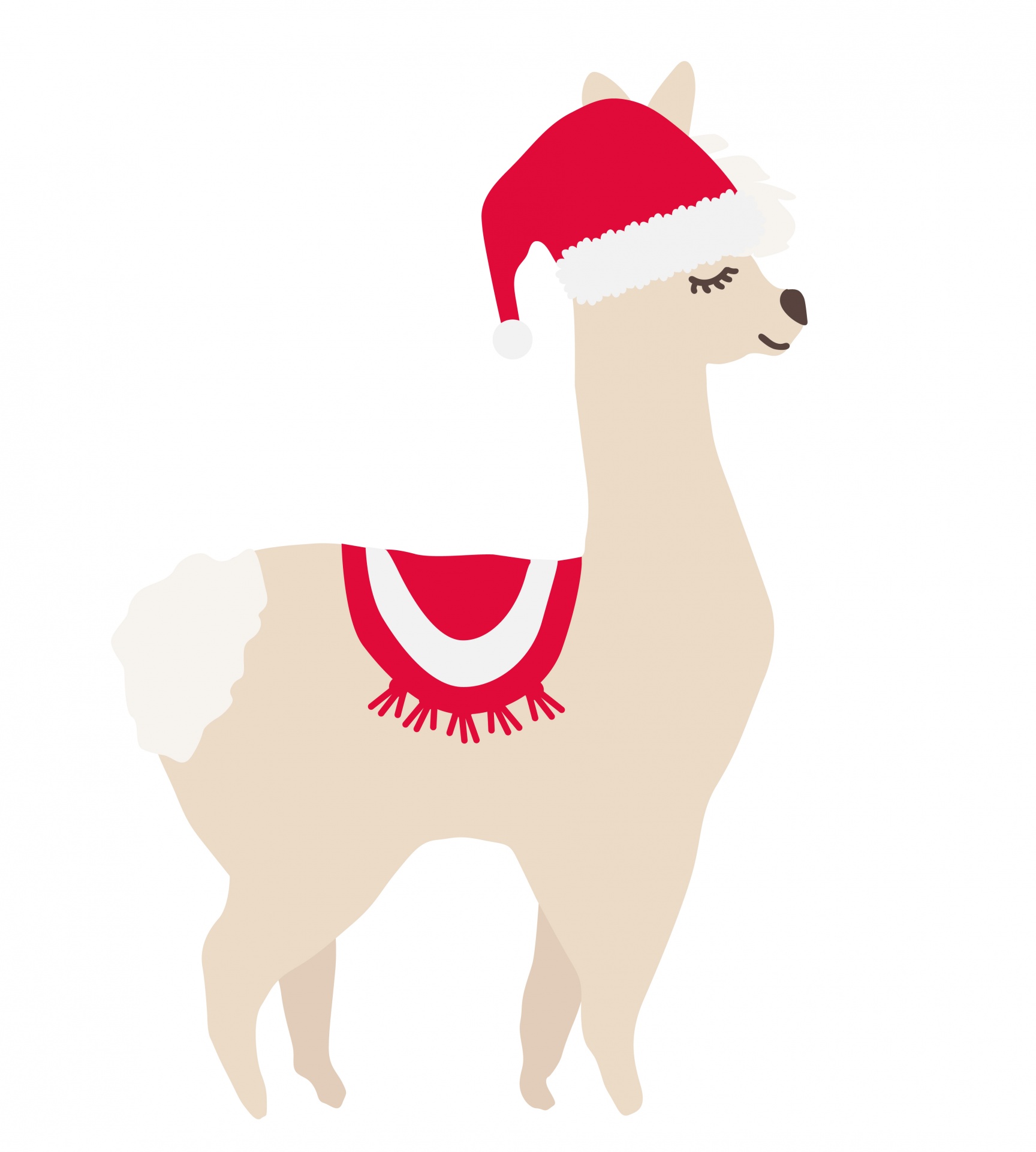 Llama In Christmas Hat