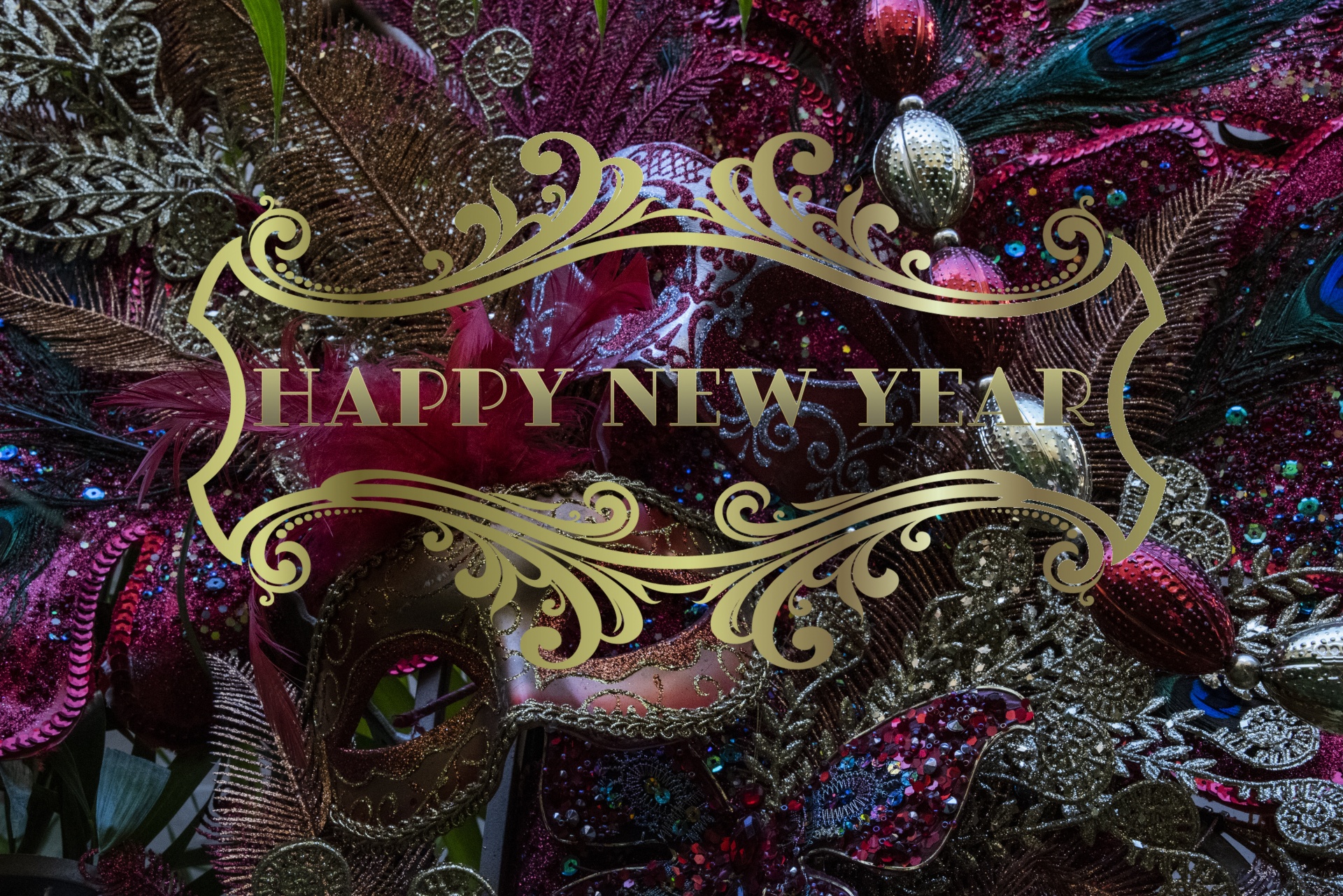Masks Beads New Year Background