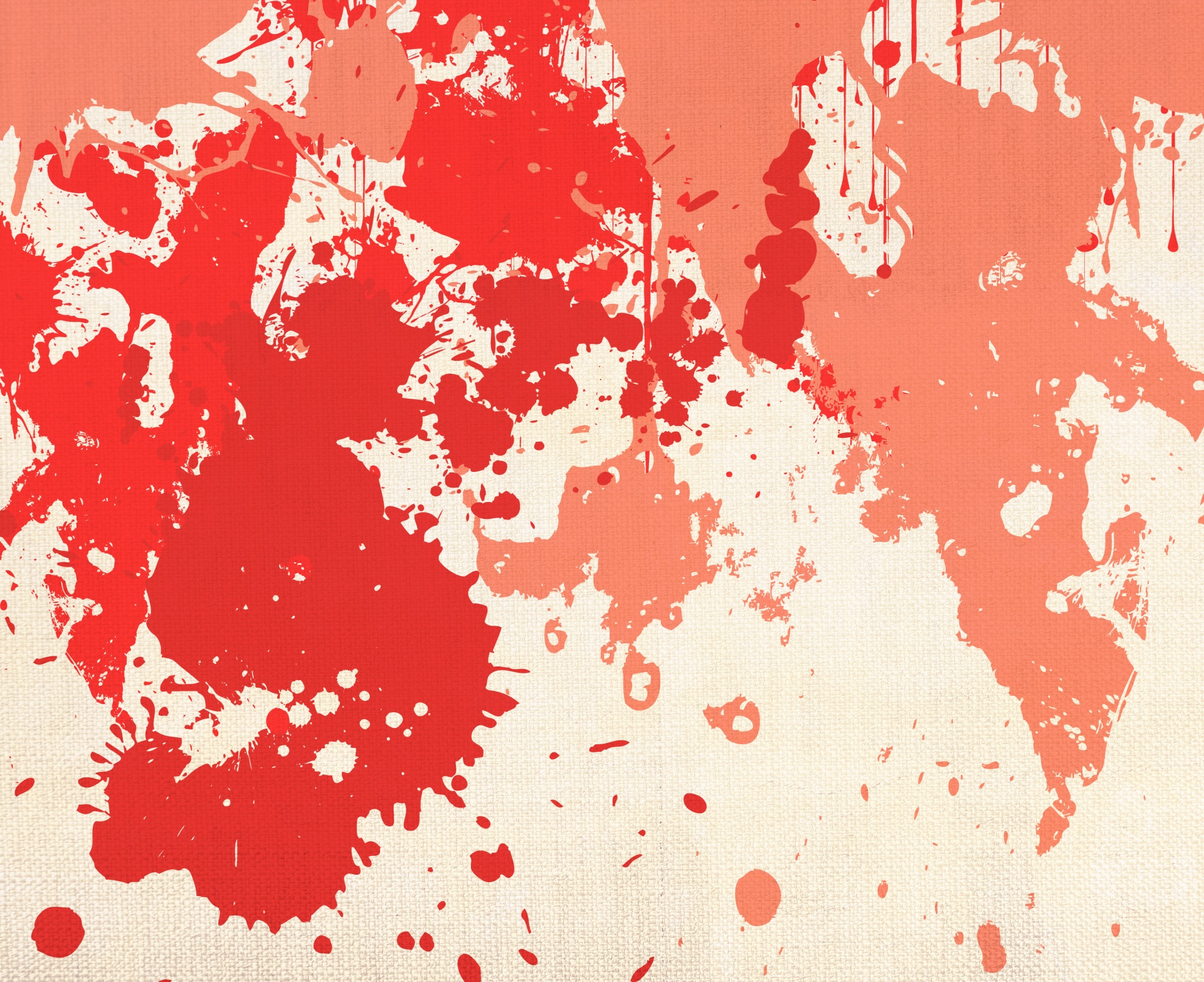 Red paint splatters on a canvas background