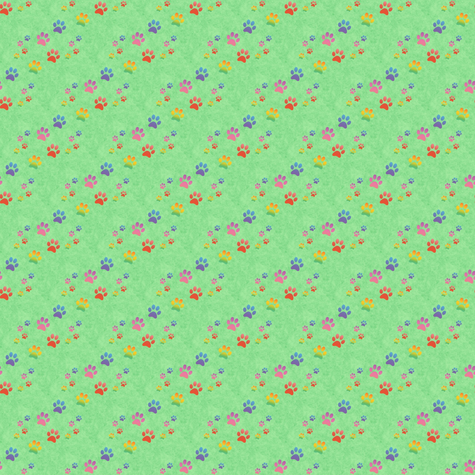 Paw print dog cat paws seamless tiles colorful colors pattern design vector texture background pastel pet cute imprint rainbow colors