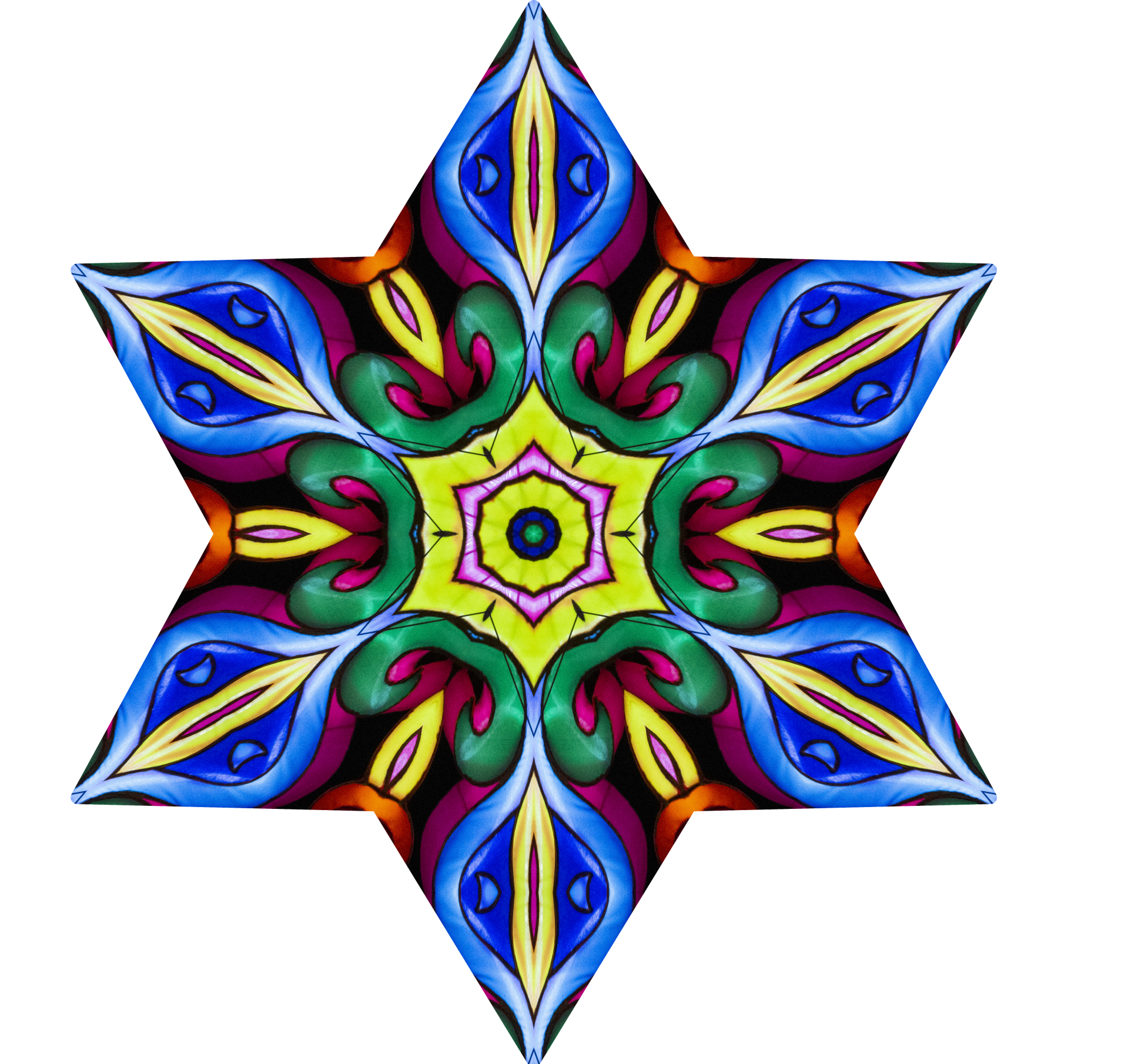 Mandala star-shaped transparent background