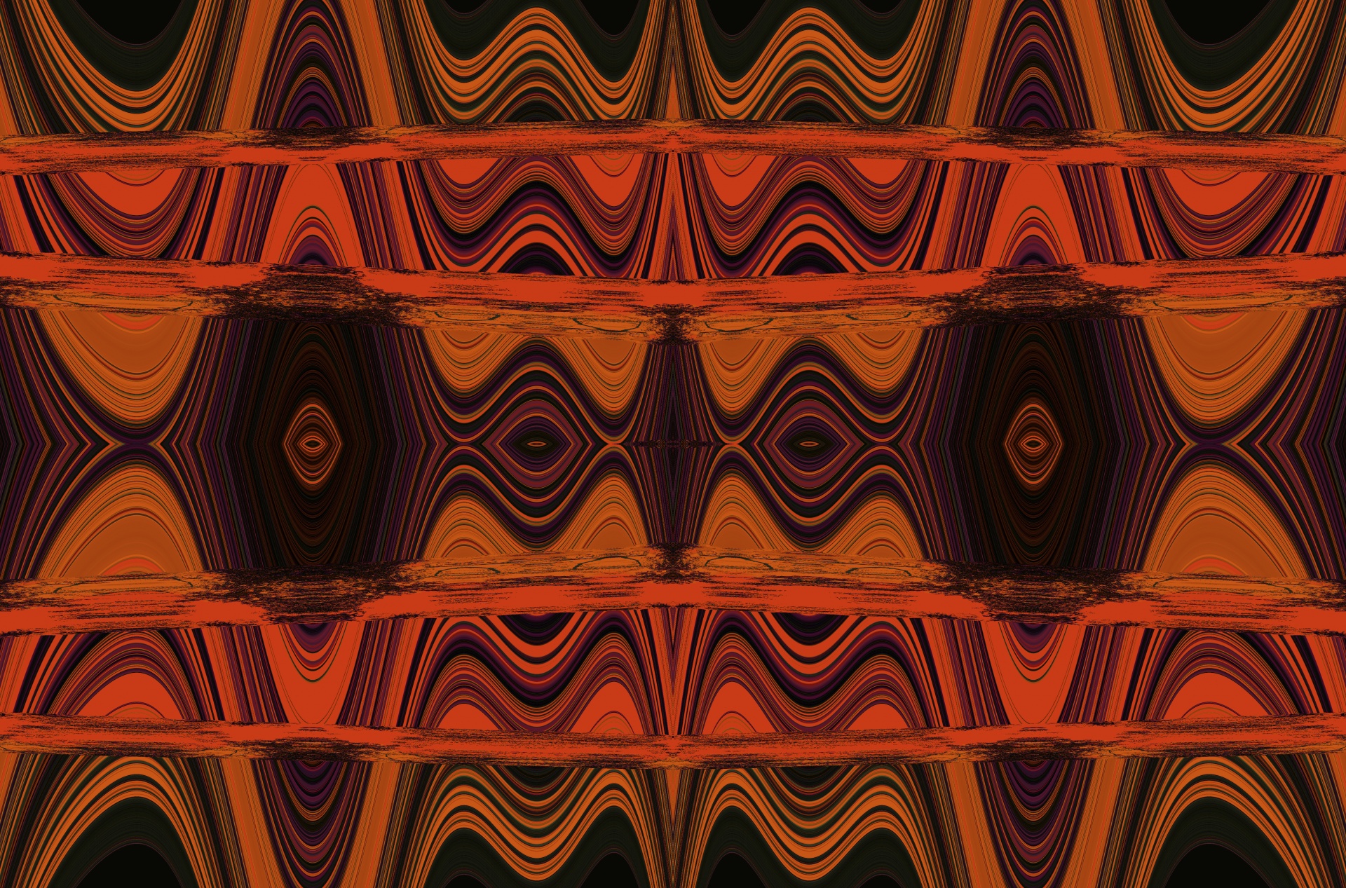 Sectioned Wave Pattern In Orange