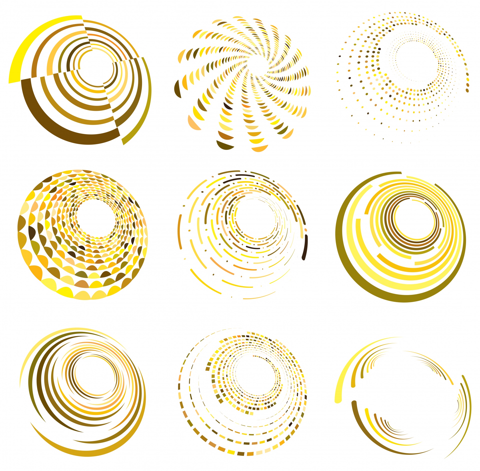 Spiral, Vortex, Swirl Shape Set