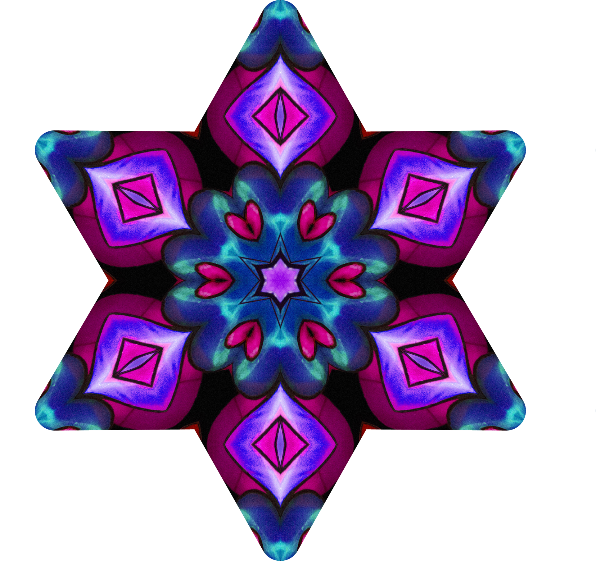 Star And Hearts Mandala PNG