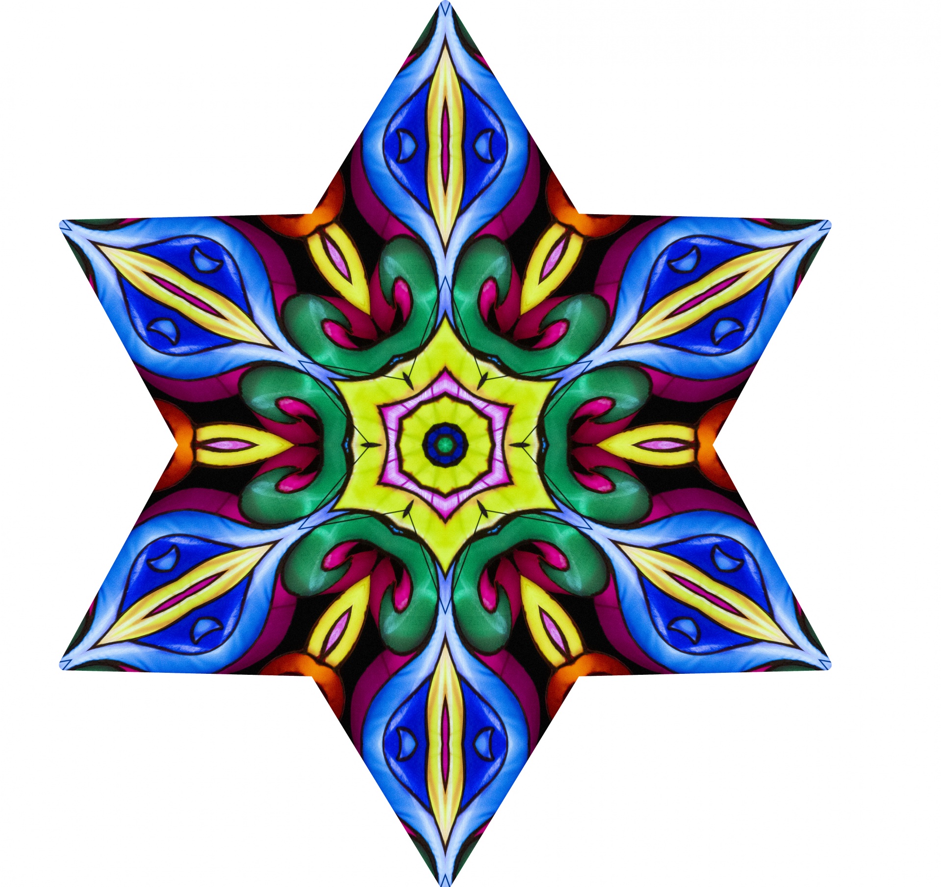 star-shaped mandala on white background