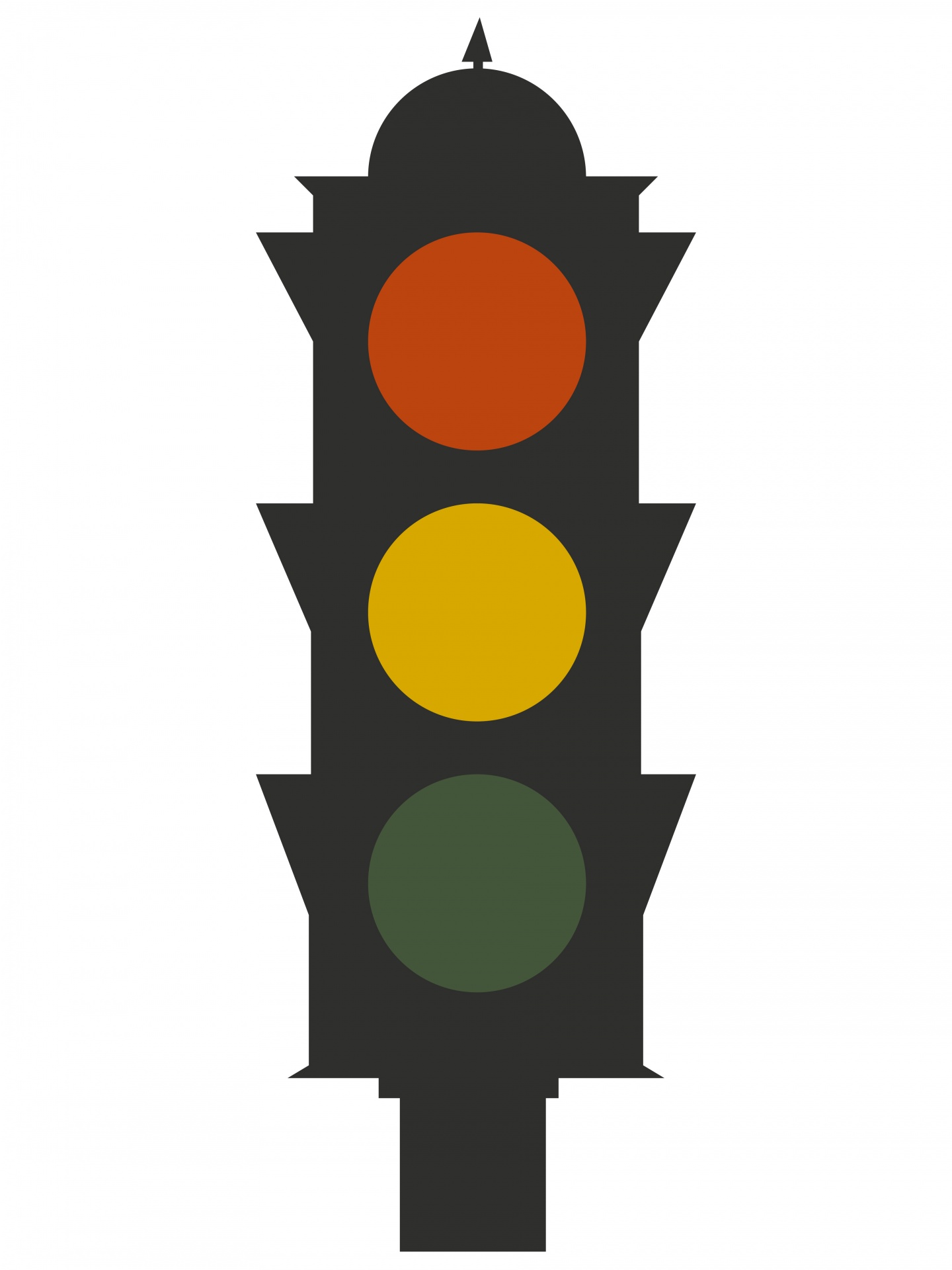 Illustration of traffic lights, traffic signals clip art on white background