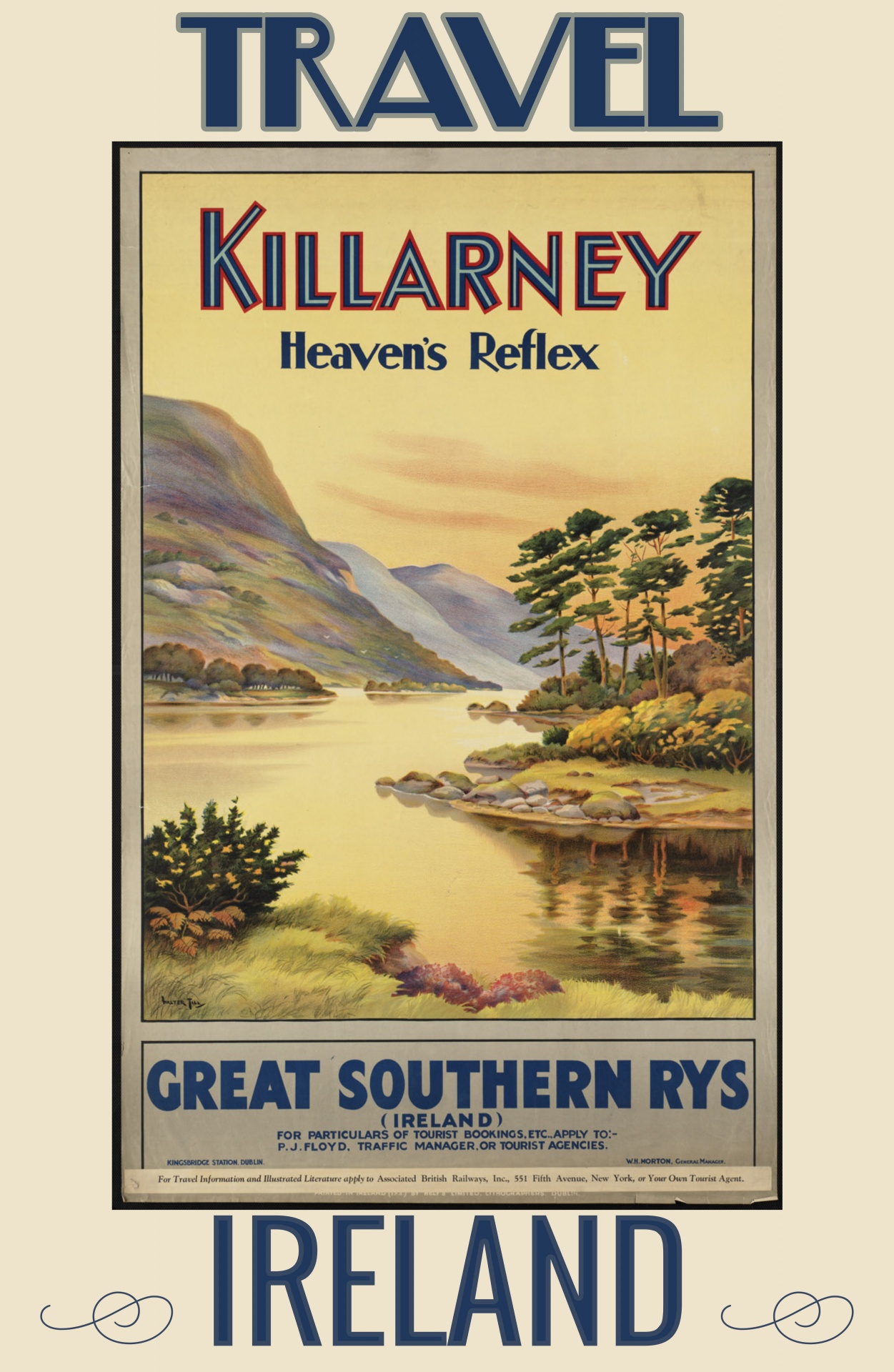 Travel poster for Ireland, vintage style
