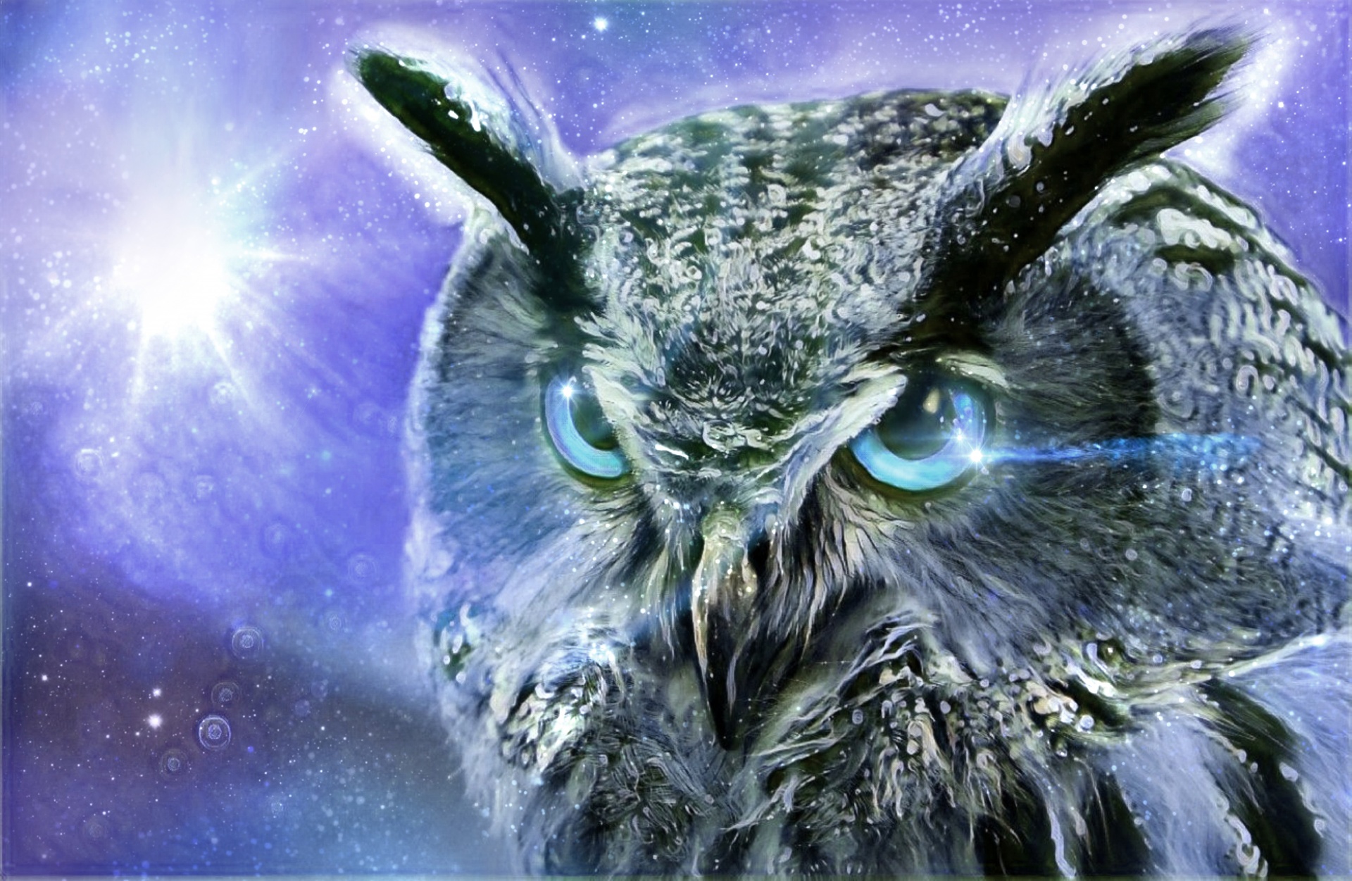 Eagle Owl Owl Sky Art
