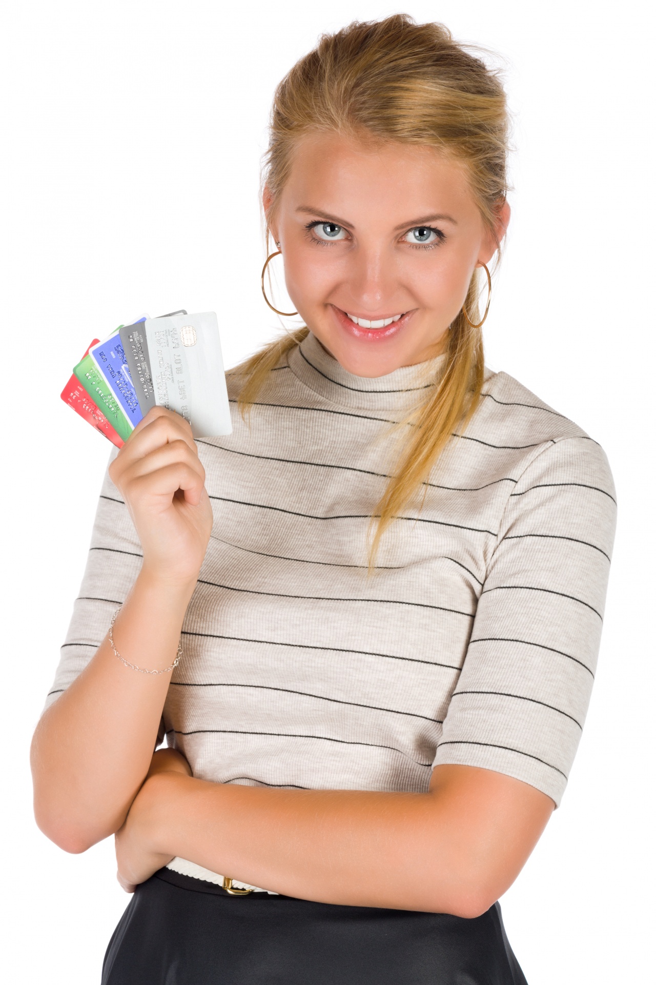 Woman With Many Credit Cards