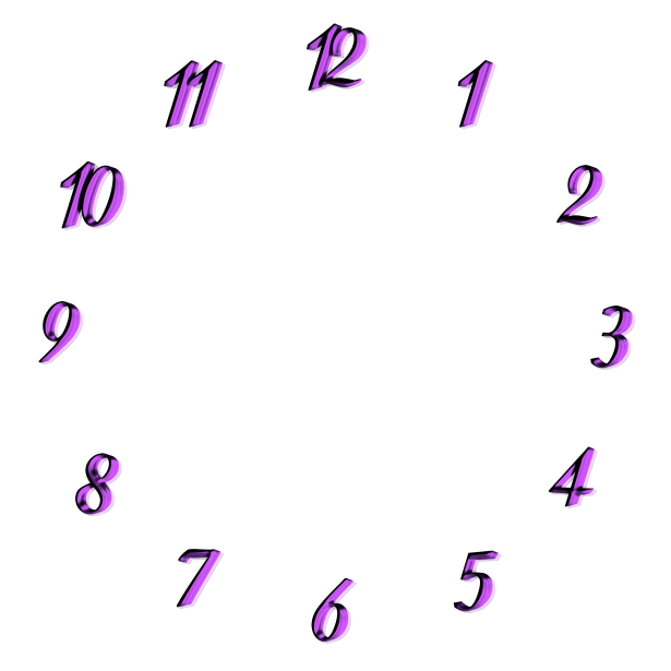Quadrante di orologio con numeri rosa 3D Immagine gratis - Public Domain  Pictures