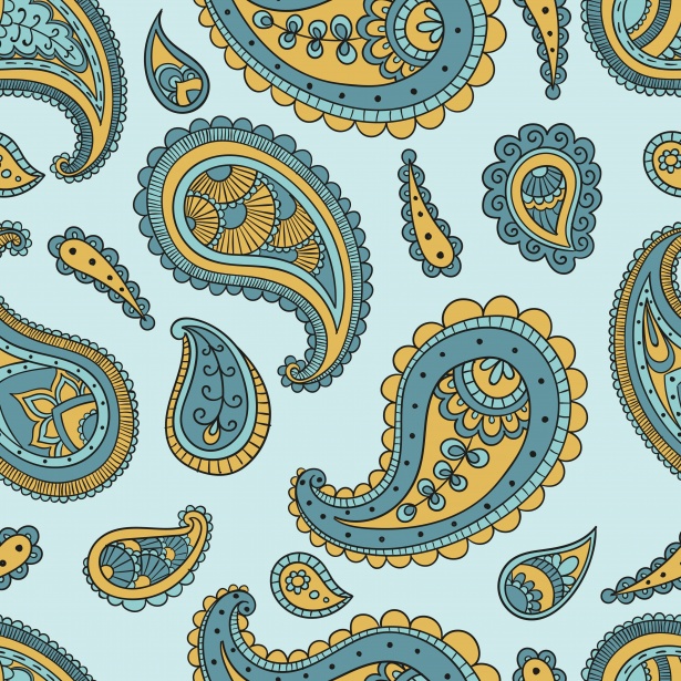 Paisley Pattern Blue Gold Free Stock Photo - Public Domain Pictures