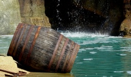 Beached Whiskey Barrel