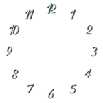 Clock Face With 3D Green Numbers