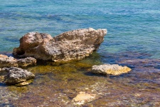 Large Rock In Sea