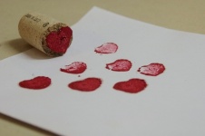 Small Red Heart Shape Cork Stamps