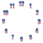 USA Flag Clock Face