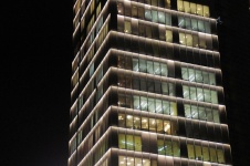 Vertical Office Windows At Night