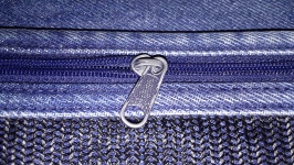 Zipper On Blue Denim