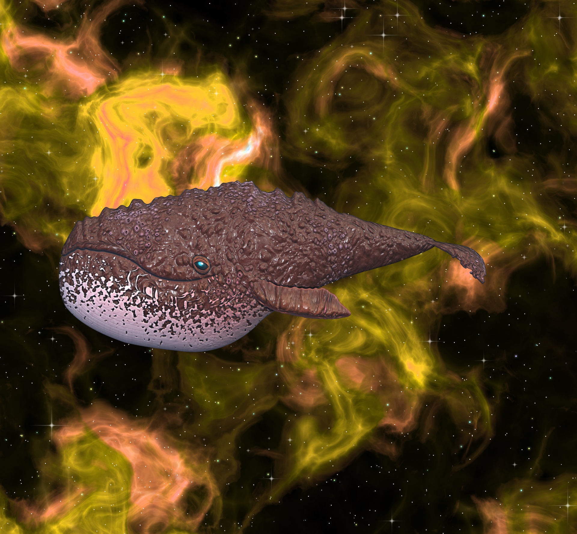 Whale Swimming In Nebulae